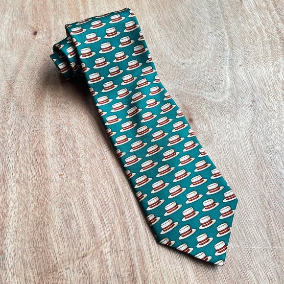 Brooks Brothers Makers BOATER HAT All Silk Neck Tie ~ Made in the USA - Picture 1 of 5